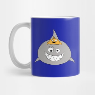 Fish riding Shark Mug